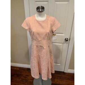 Nanette Lepore Light Peach Pink Paisley Textured Pattern Dress, Size 8